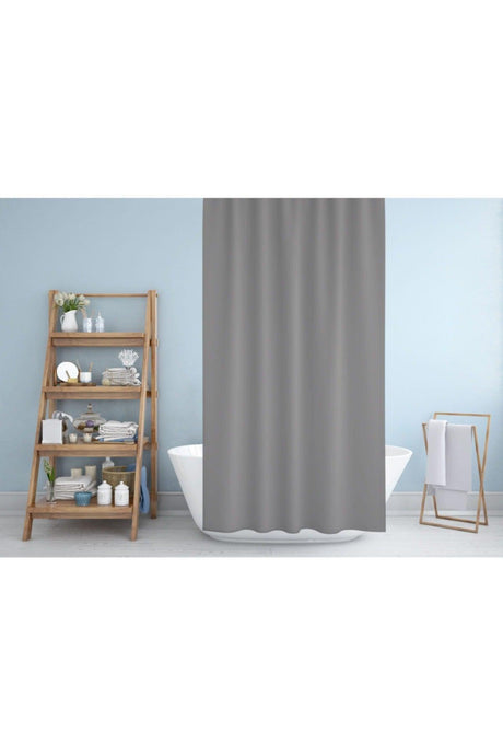 Polyester Fabric Gray Color Bathroom Curtain Domestic
