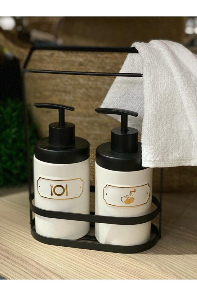 Porcelain 2 Pcs Liquid Soap And Dishwashing Liquid