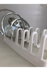 Pot Lid Organizer 6 Compartment Pot Lid Rack Pot Plate Lid Organizer - Swordslife
