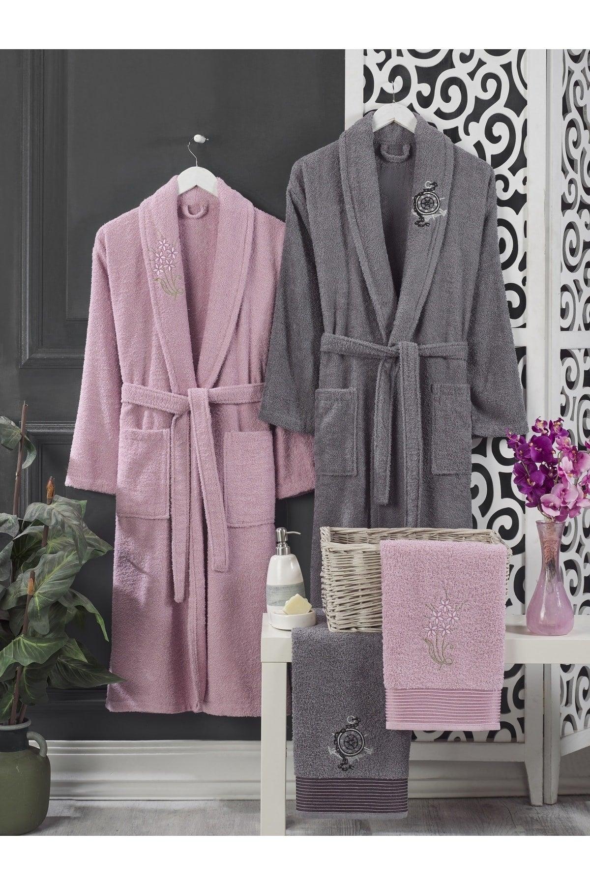 Powder Anthracite Towel Bathrobe Set of 4 - Swordslife