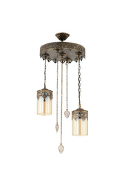 Poyraz 2 Li Tumbled Colored Pendant Chandelier - Swordslife
