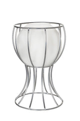Prague Vase Chrome White Glass - Swordslife
