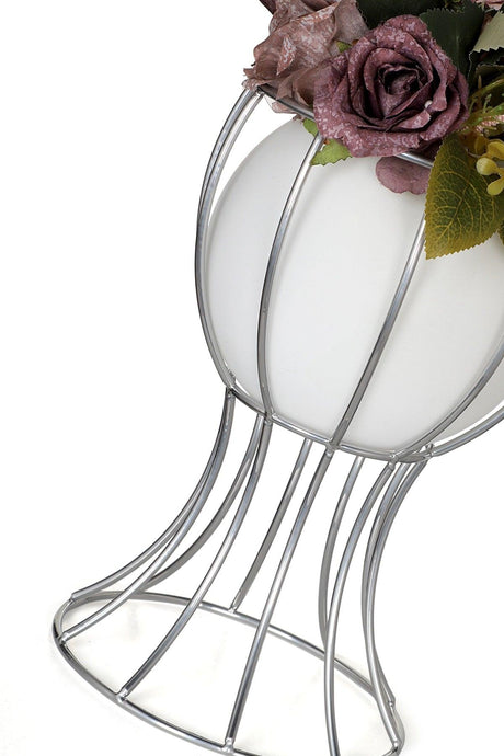 Prague Vase Chrome White Glass - Swordslife