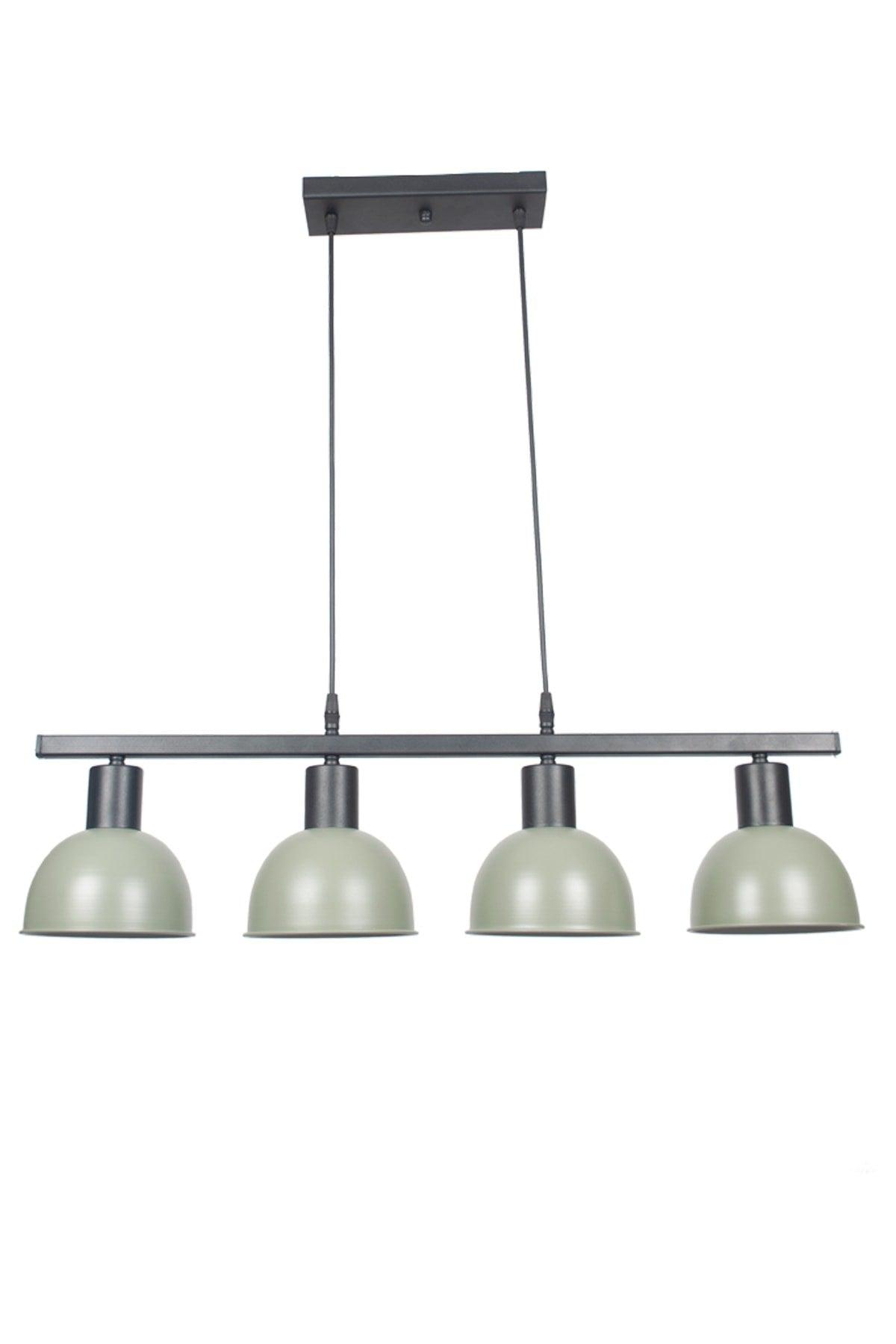 Prague Special Design Cafe Kitchen Dining Table Top Metal Row Green Color 4 Pcs Chandelier - Swordslife