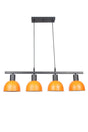 Prague Special Design Cafe Kitchen Dining Table Top Metal Row Orange Color 4 Pcs Chandelier - Swordslife
