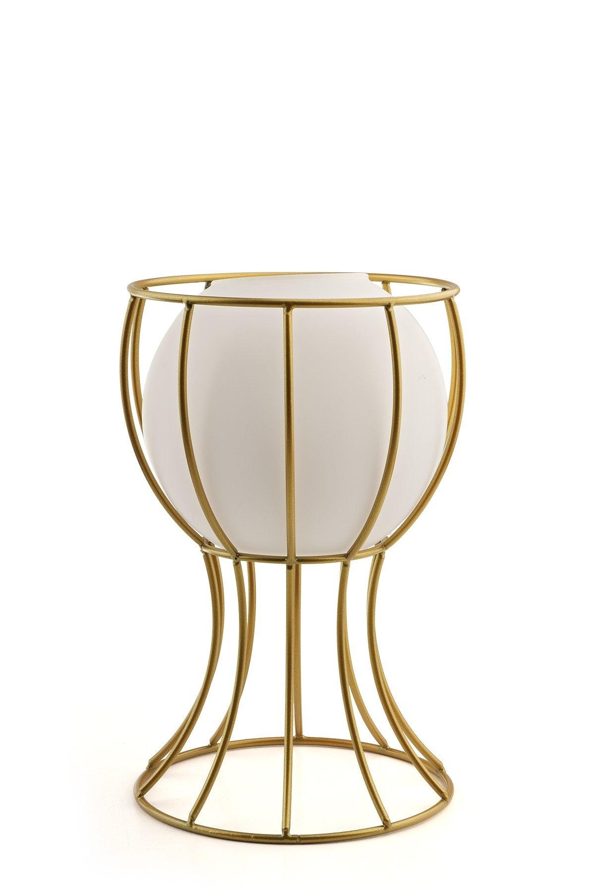 Prague Vase Gold White Glass - Swordslife