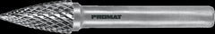 PROMAT milling pin - pointed arch shape SPG D.12mm shank-D.6mm HM Verz.Kreuz PROMAT - Swordslife