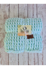 Pufy Hand Knitted Blanket Mint Hand Knitted Baby Blanket - Swordslife