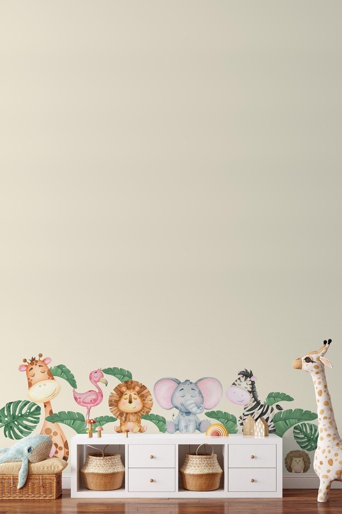Baby Animals Pastel Colors Baby Room Wall Sticker Set - Swordslife