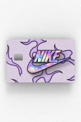 Purple Flame Nike Credit Card Skin Sticker