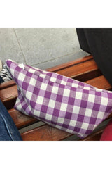 Purple Gingham Washable Zipper Single Eye