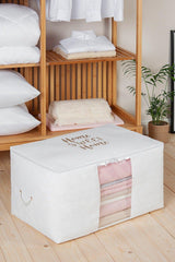 Pvc Detailed Home Sweet Home Printed Storage Bag Set of 2 - Swordslife