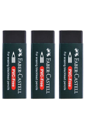 Pvc Free No:20 Big Size Black Eraser(3 Pieces)
