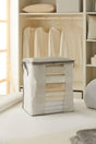 Stuff&things Gray Striped Storage Bag with PVC Window // 45x30x50 - Swordslife