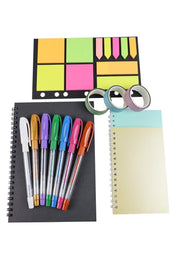 Quality Black Notebook - 7 Color Pen - 2 Pieces