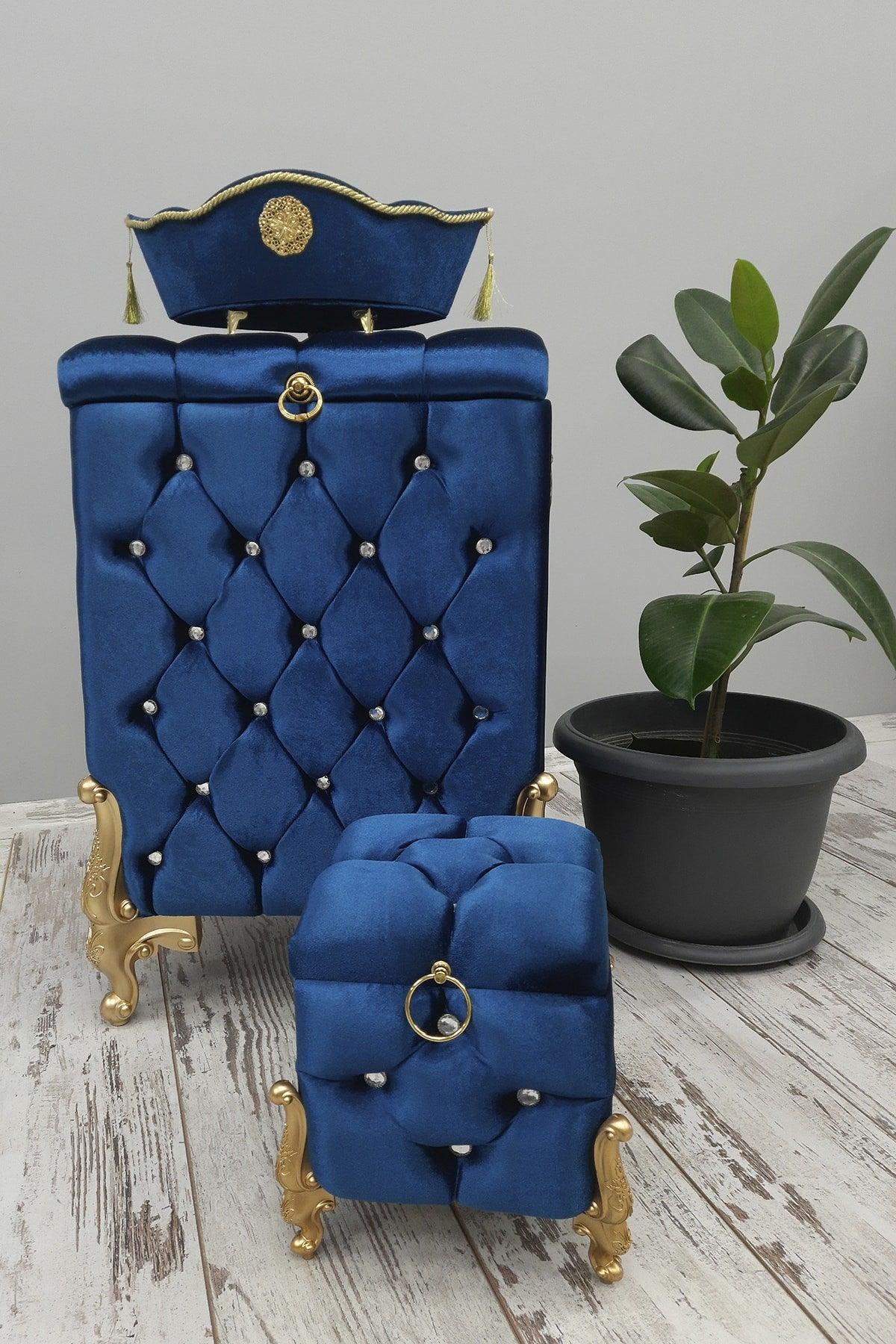 Quilted Mdf Blue Color 3 Pcs Laundry Basket Dirty Basket Bathroom Set - Swordslife