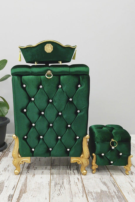 Quilted Mdf Emerald Green Color 3 Pcs Laundry Basket Dirty Basket Bathroom Set - Swordslife