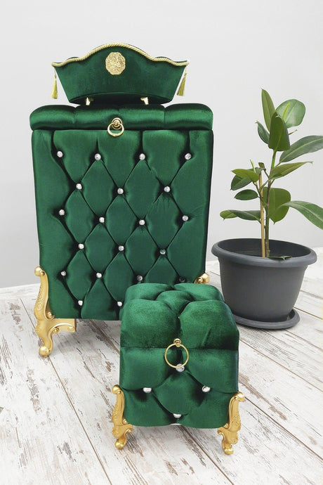 Quilted Mdf Emerald Green Color 3 Pcs Laundry Basket Dirty Basket Bathroom Set - Swordslife