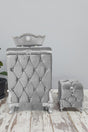 Quilted Mdf Gray Color 3 Pcs Laundry Basket Dirty Basket Bathroom Set - Swordslife