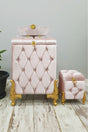 Quilted Mdf Powder Color 3 Pcs Laundry Basket Dirty Basket Bathroom Set - Swordslife