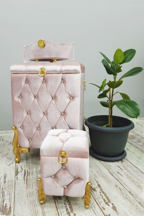 Quilted Mdf Powder Color 3 Pcs Laundry Basket Dirty Basket Bathroom Set - Swordslife