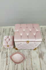 Quilted Mdf Powder Color 3 Pcs Laundry Basket Dirty Basket Bathroom Set - Swordslife