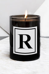 Letter R Big Size Black Glass Candle - Swordslife