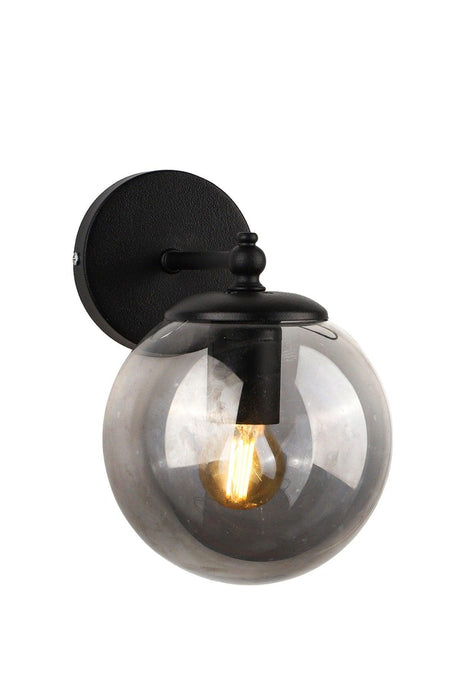 Rain Sconce 2 Pieces Black-smoked Globe Glass - Swordslife