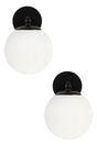 Rain Sconce 2 Pieces Black-white Globe Glass - Swordslife