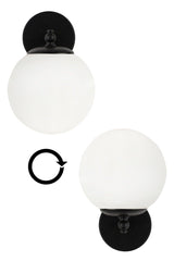 Rain Sconce 2 Pieces Black-white Globe Glass - Swordslife