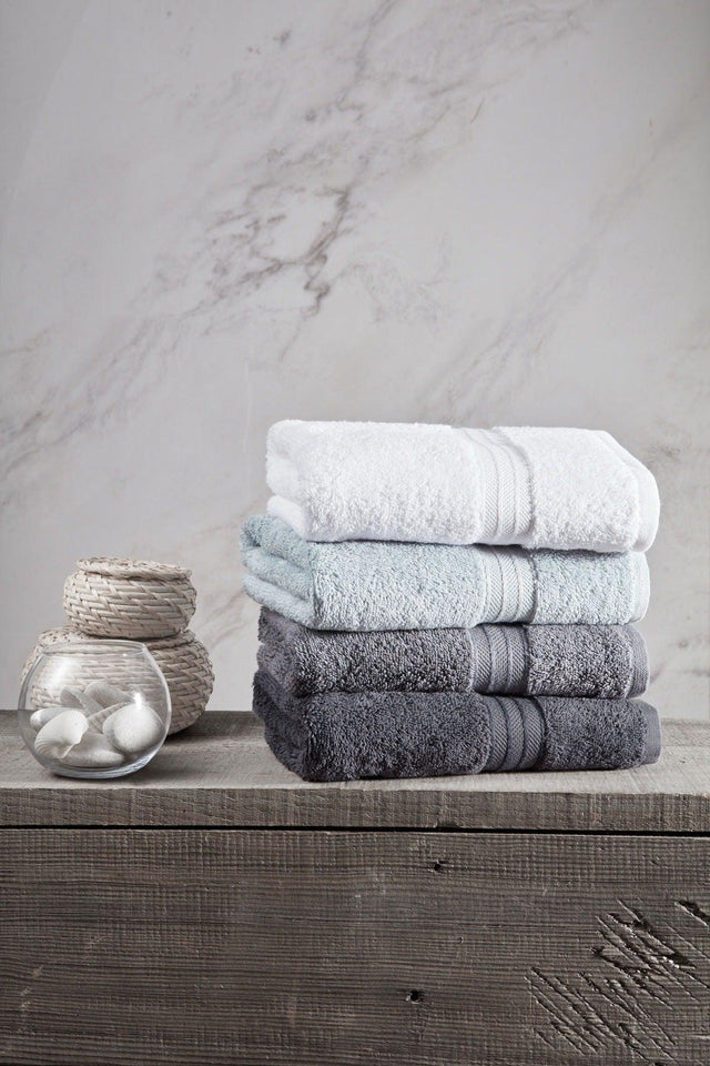 Rainbow 100% Cotton Extra Soft Gray Tones Set of 4 Hand/Face Towels (4*50X80) - Swordslife