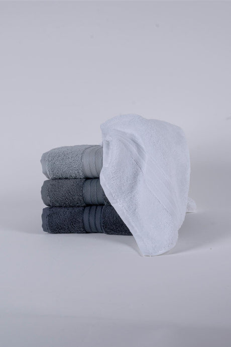 Rainbow 100% Cotton Extra Soft Gray Tones Set of 4 Hand/Face Towels (4*50X80) - Swordslife