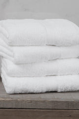 Rainbow 100% Cotton Extra Soft White Set of 4 Hand / Face Towels (4*50X80) - Swordslife