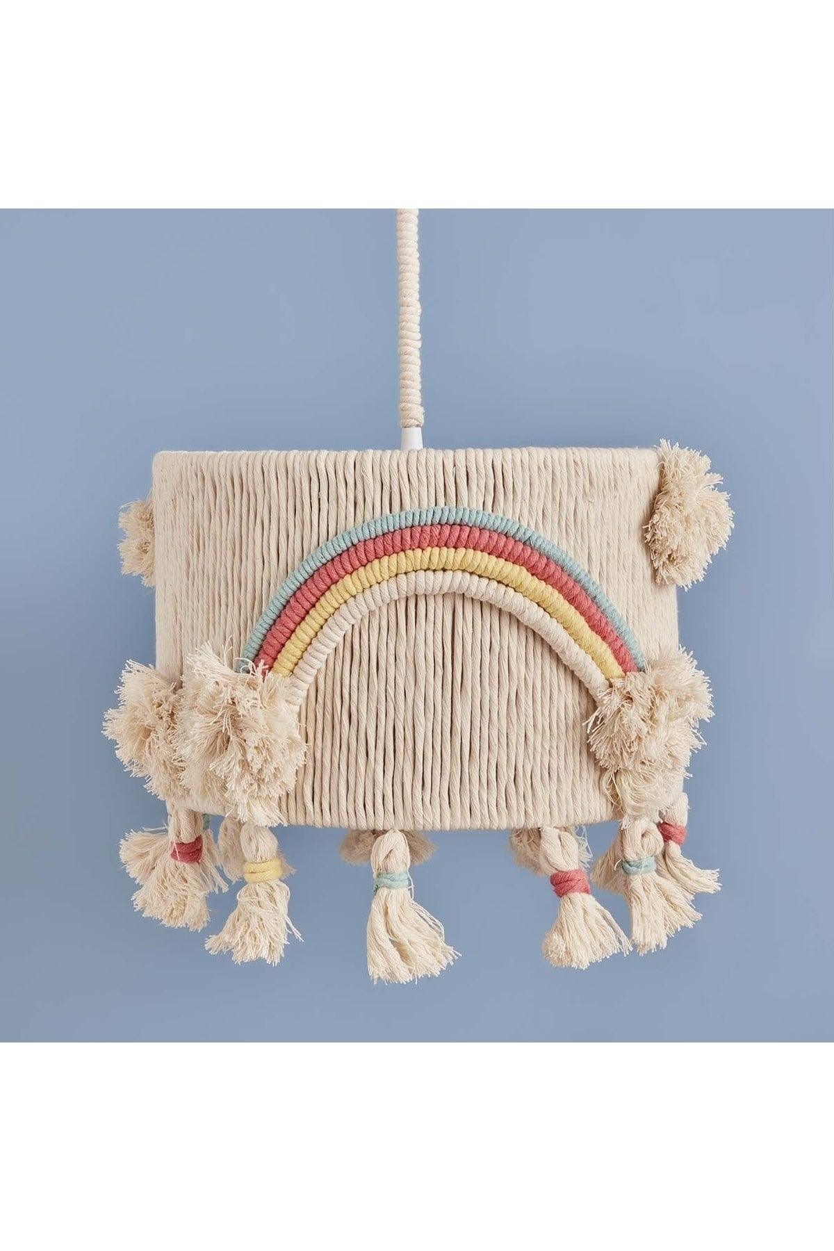 Rainbow Pompom Fringed Pendant