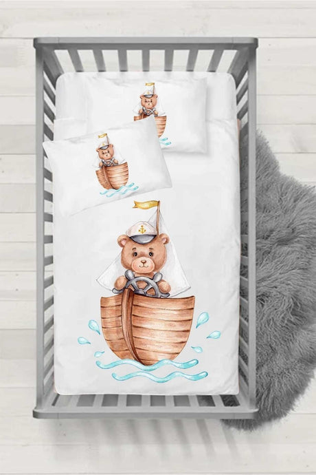 Ranforce Series Baby Duvet Cover Set - Captain Teddy Bear - Swordslife