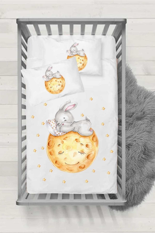 Ranforce Series Baby Duvet Cover Set Sleeping Bunny - Swordslife