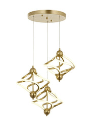 Ravena Triple Led Tray Pendant Lamp Gold Chandelier - Swordslife