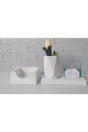 Raw White Concrete Notepad And Pen Holder