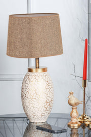 Rayon Ceramic Lampshade Cream Gold Srmk-53 - Swordslife