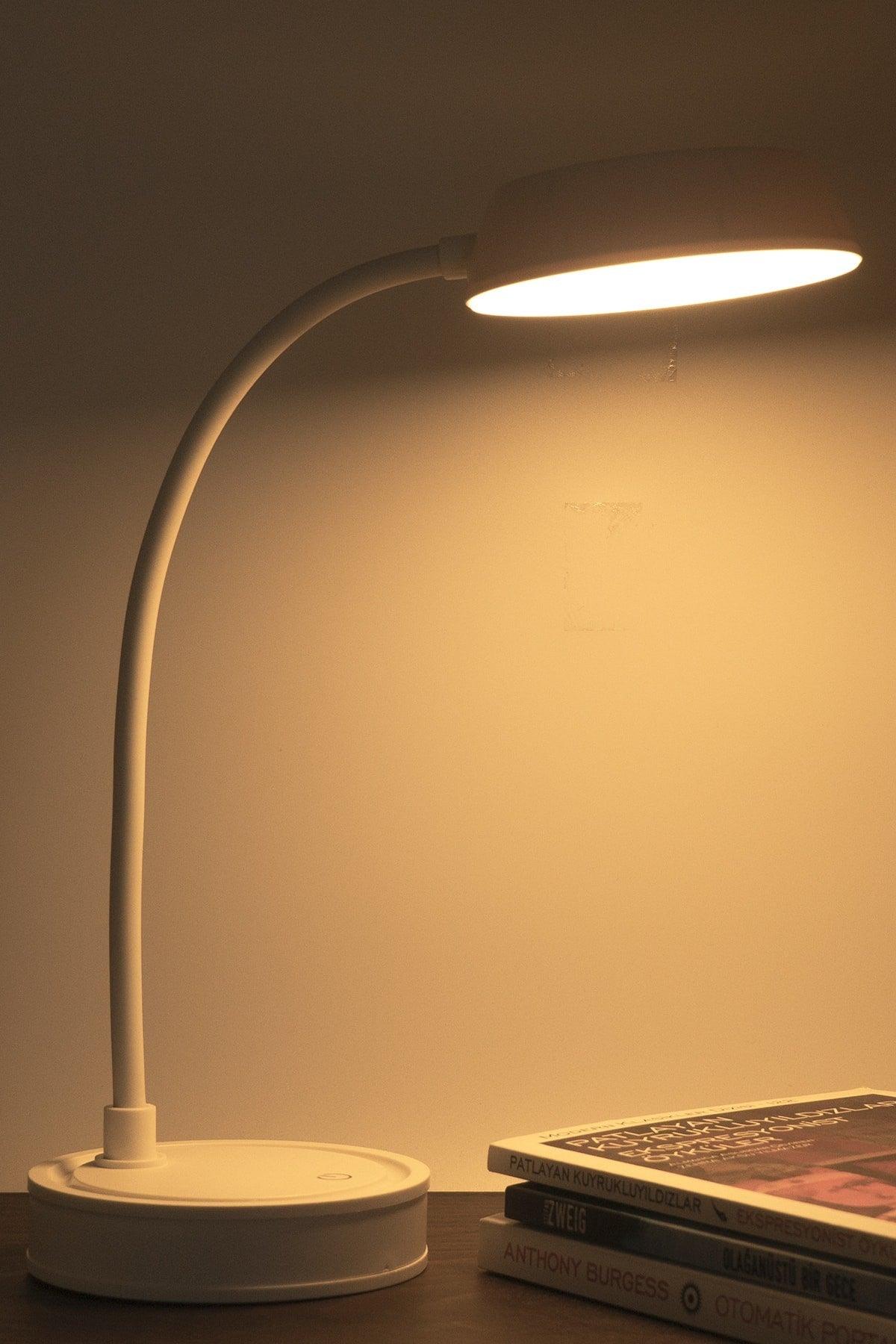 Rechargeable Touch Led Working Reading Light Flexible Desk Lamp 3 Levels White - Swordslife