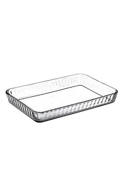 40 x 27 cm transparent glass rectangular oven tray