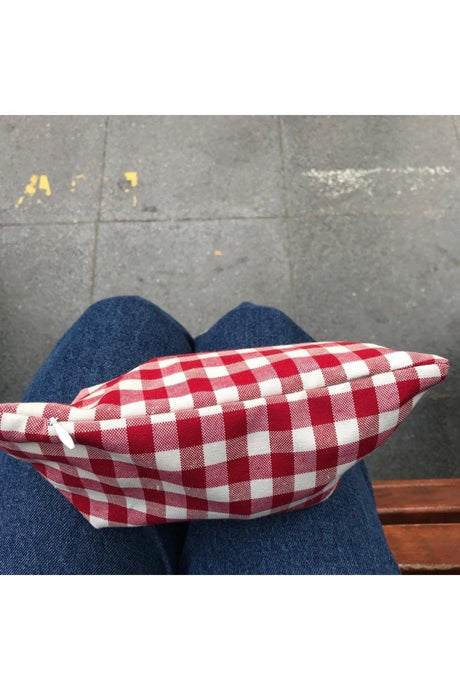 Red Gingham Washable Zipper Single