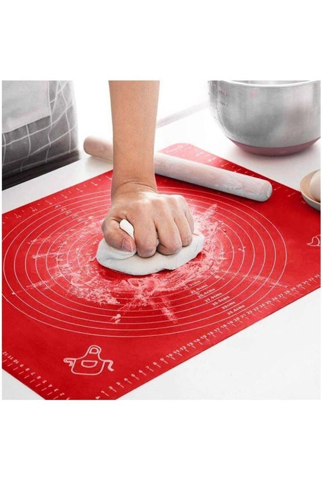 Red Silicone Measured Multi-Purpose Dough Mat / Cover - Swordslife