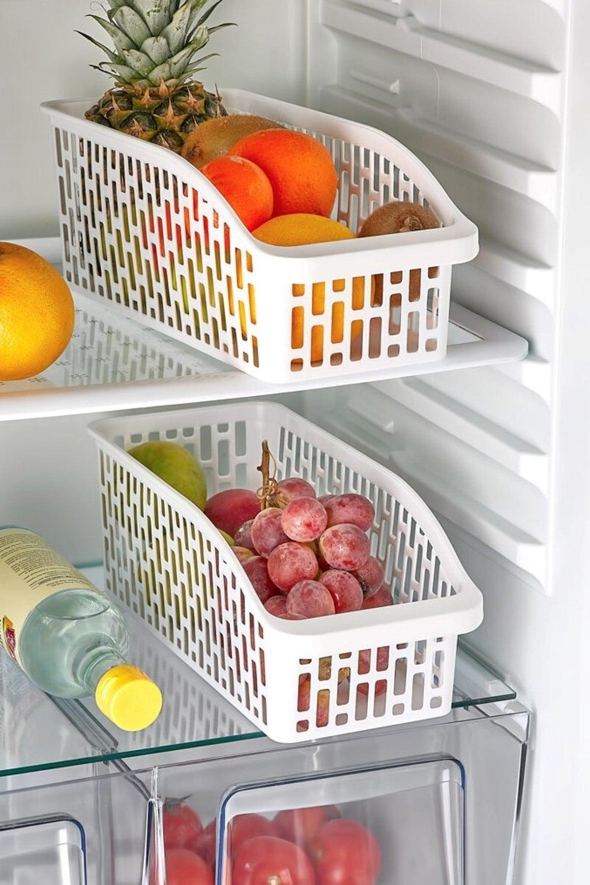 Refrigerator Basket Cabinet Organizer Basket Organizer Refrigerator Basket Long - Swordslife