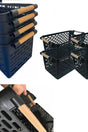 Refrigerator Organizer Black , Plastic Organizer Basket 2 Pieces With Wooden Handle - Swordslife