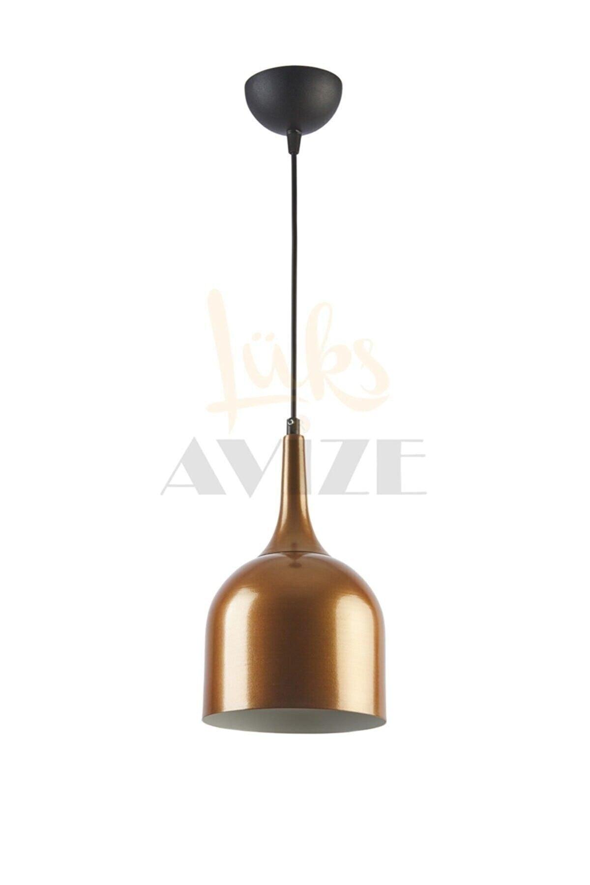 Reina Modern Design Metal Headboard Copper Color Pendant Lamp Cafe - Kitchen Single Chandelier - Swordslife