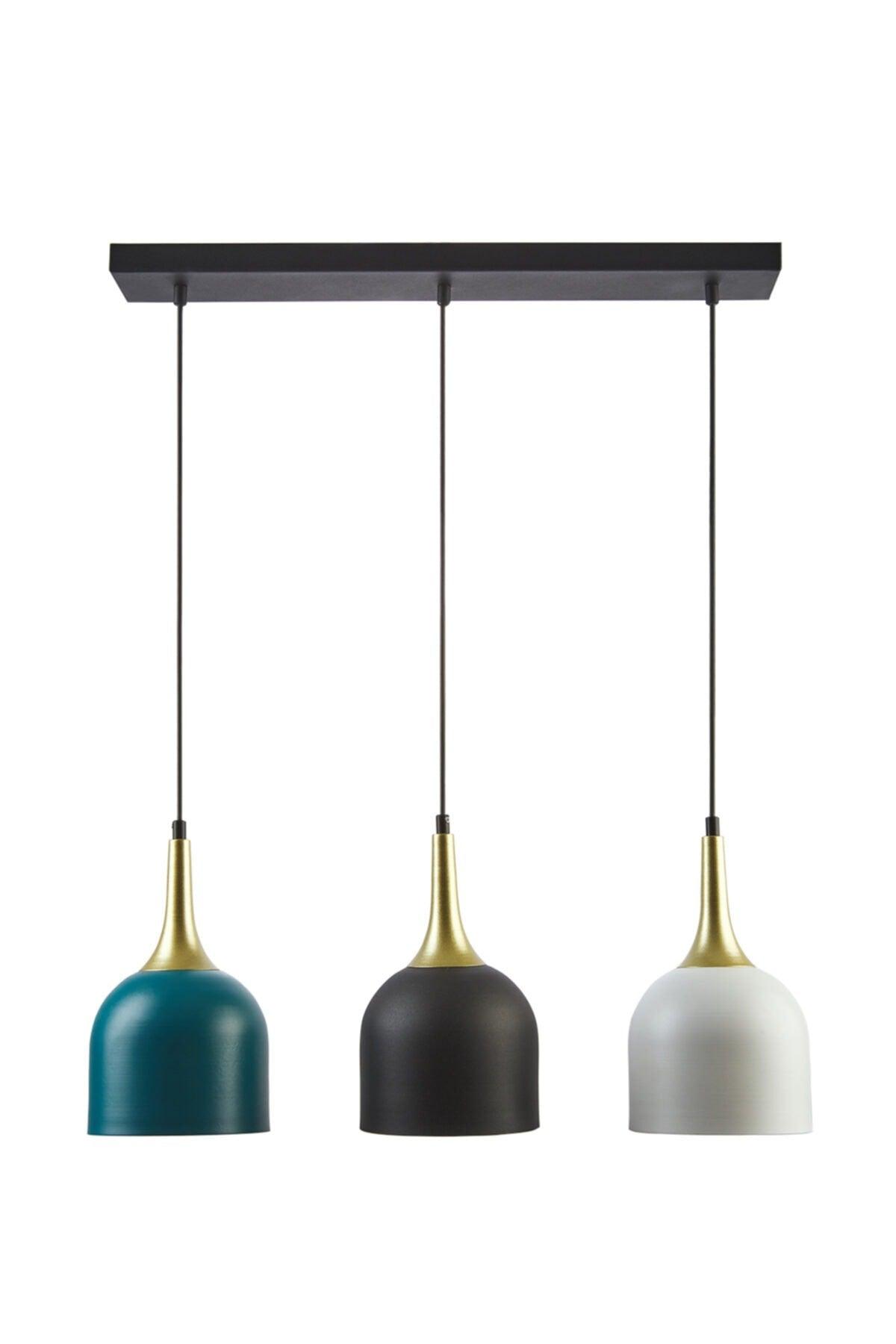 Reina Modern Design Metal Headboard Mix Color Lined Pendant Lamp Cafe - Kitchen 3 Piece Chandelier - Swordslife