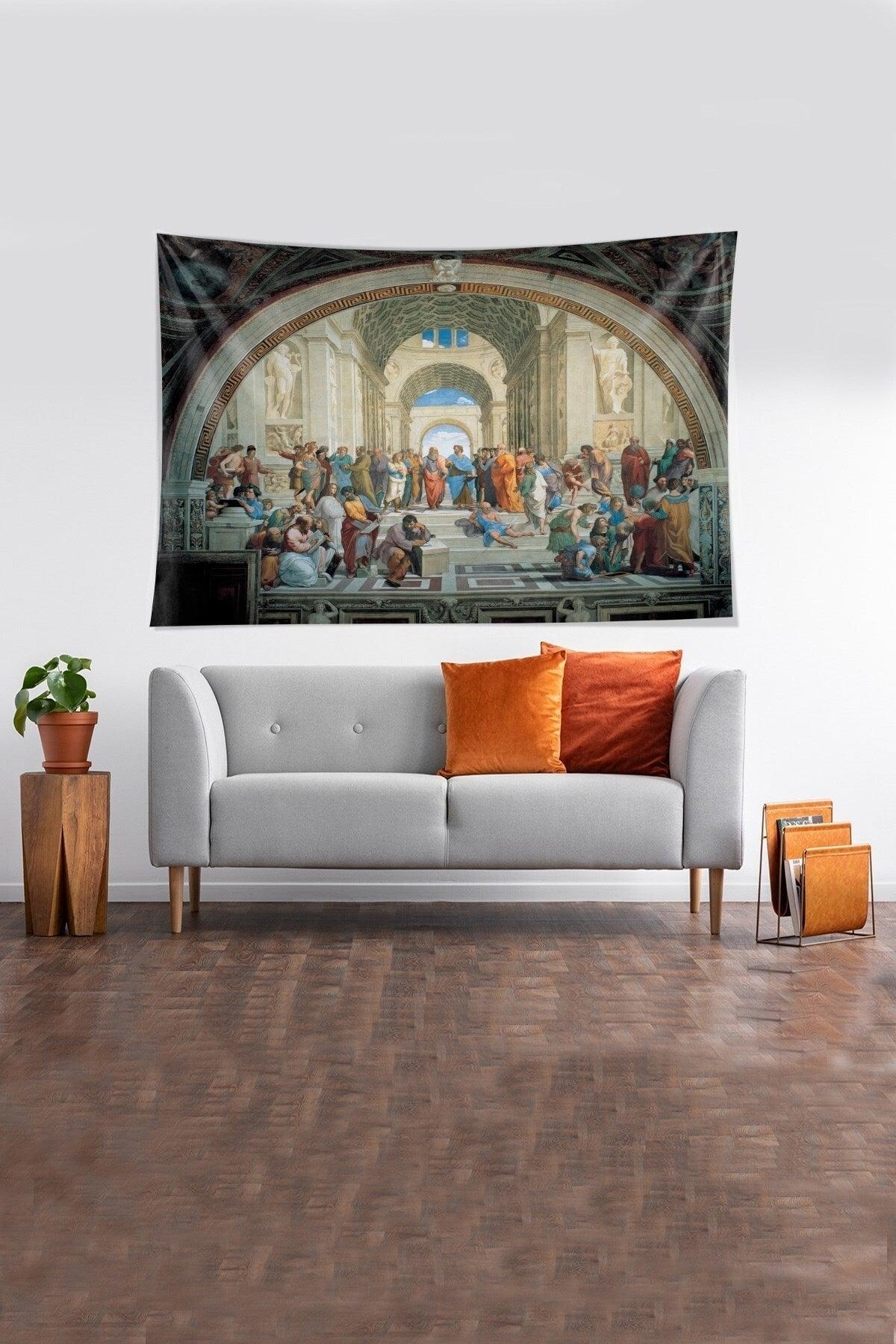 Renaissance Period Fresco Stain Resistant Velvet Textured Fabric Wall Covering Tapestry Tapestry - Swordslife