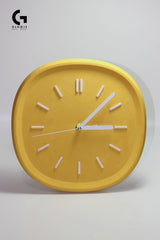 Colorful Design Square Concrete Wall Clock | yellow 26cm - Swordslife