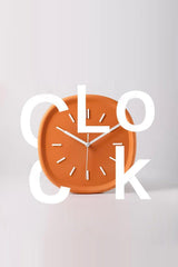 Colorful Design Square Concrete Wall Clock | Orange 26 cm - Swordslife